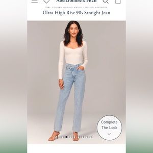 ABERCROMBIE & FITCH CURVE LOVE 90s STRAIGHT ULTRA HIGH RISE | SIZE 28/6short